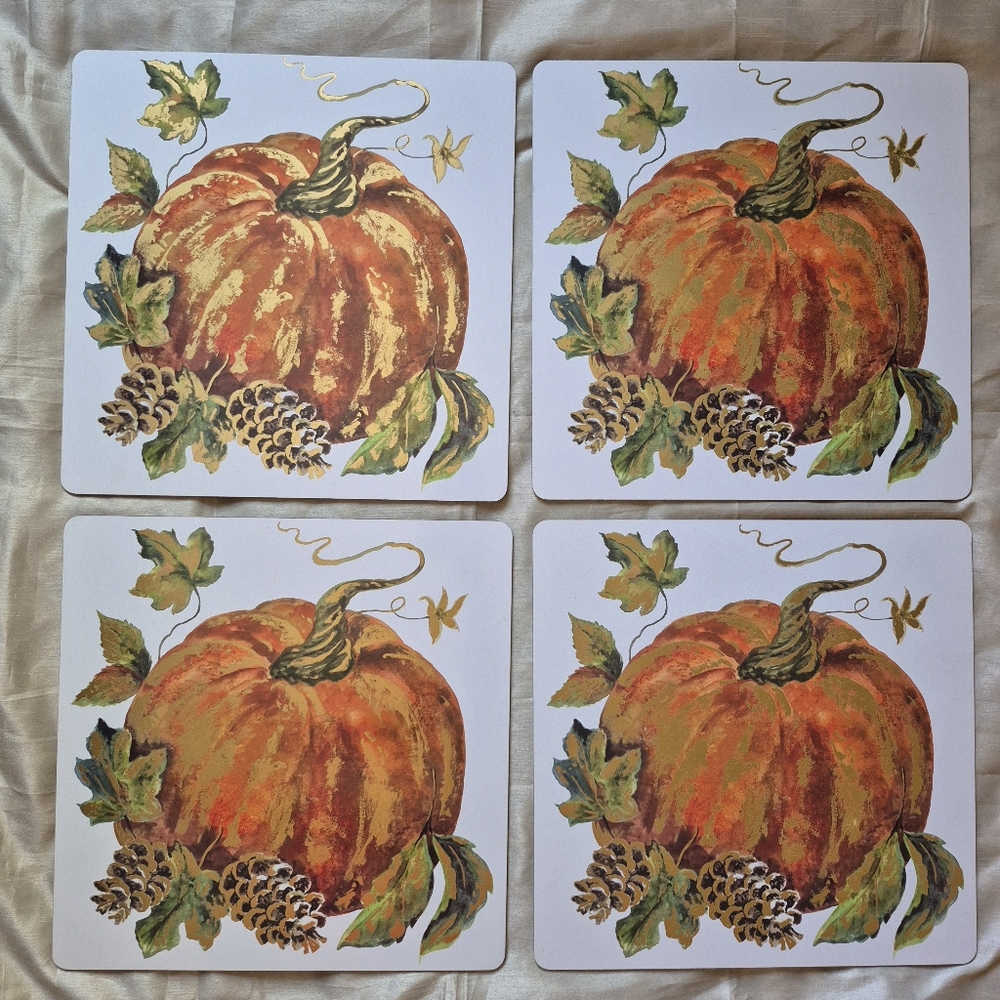Set of 4 Benson Mills Pumpkin Themed Placemats
